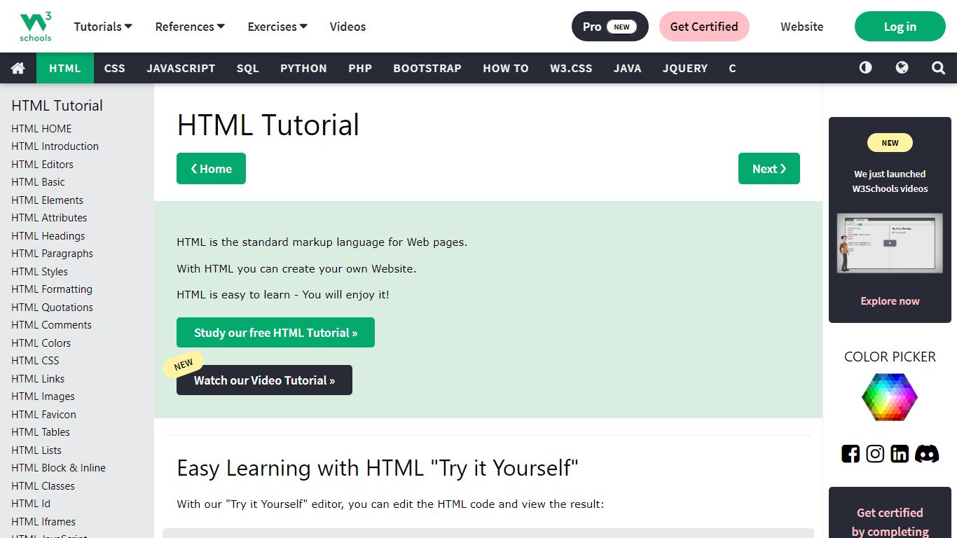 HTML Tutorial - W3Schools
