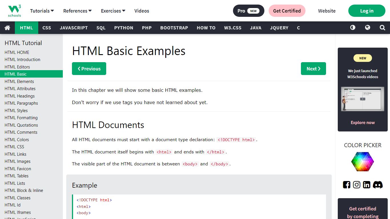 HTML Basic - W3Schools