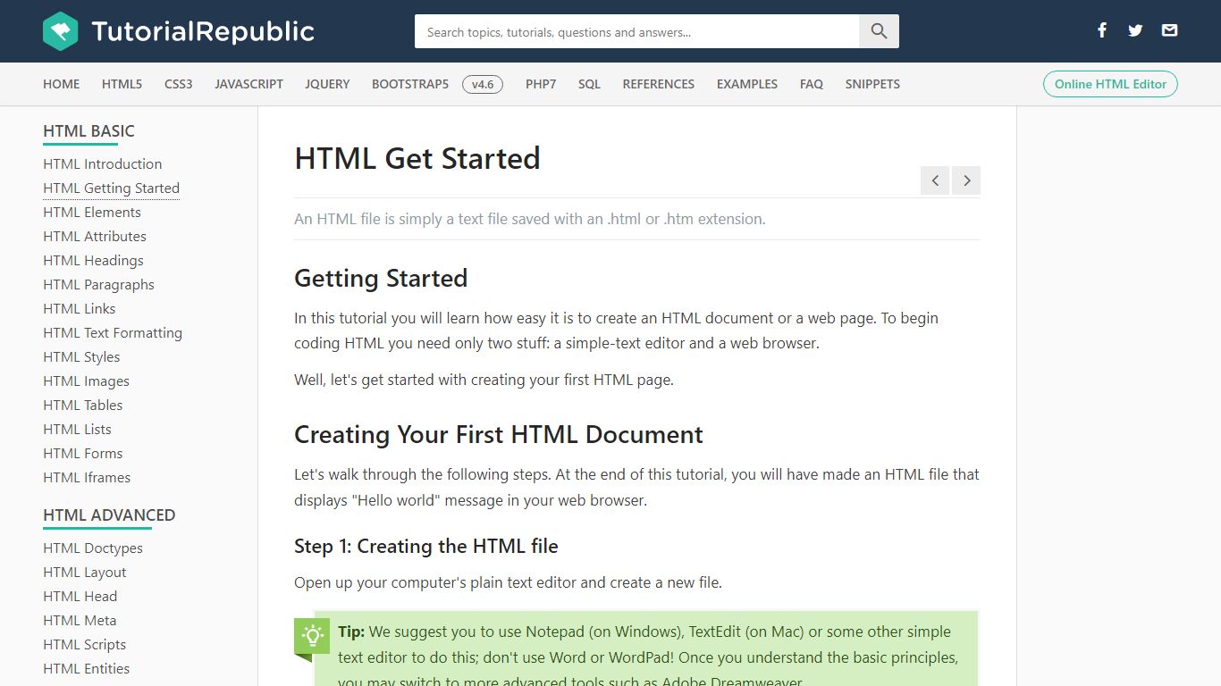 How to Create an HTML Page - Tutorial Republic